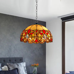 Tiffany Style Pendant Lamp 16 inch Handcrafted Shade