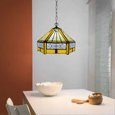 Yellow Hexagon Tiffany Style Stained Glass Shade 10 Inch Pendent Lamp Antique Style