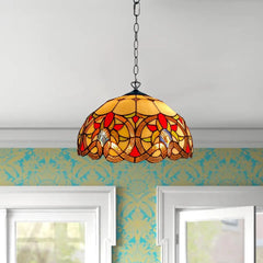 Tiffany Style Pendant Lamp 16 inch Handcrafted Shade