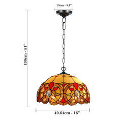 Tiffany Style Pendant Lamp 16 inch Handcrafted Shade