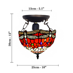 10 Inch Tiffany Ceiling Light Multicolor Stained Glass Desk Lamp