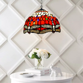 Multicolor Flower Design 10 inch Tiffany Style Pendant Lamp Handcrafted Stained Glass shade