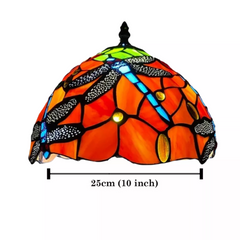Red Tiffany Style Lamp Shade For 10 Inch Table Lamp, Ceiling Light & Pendent