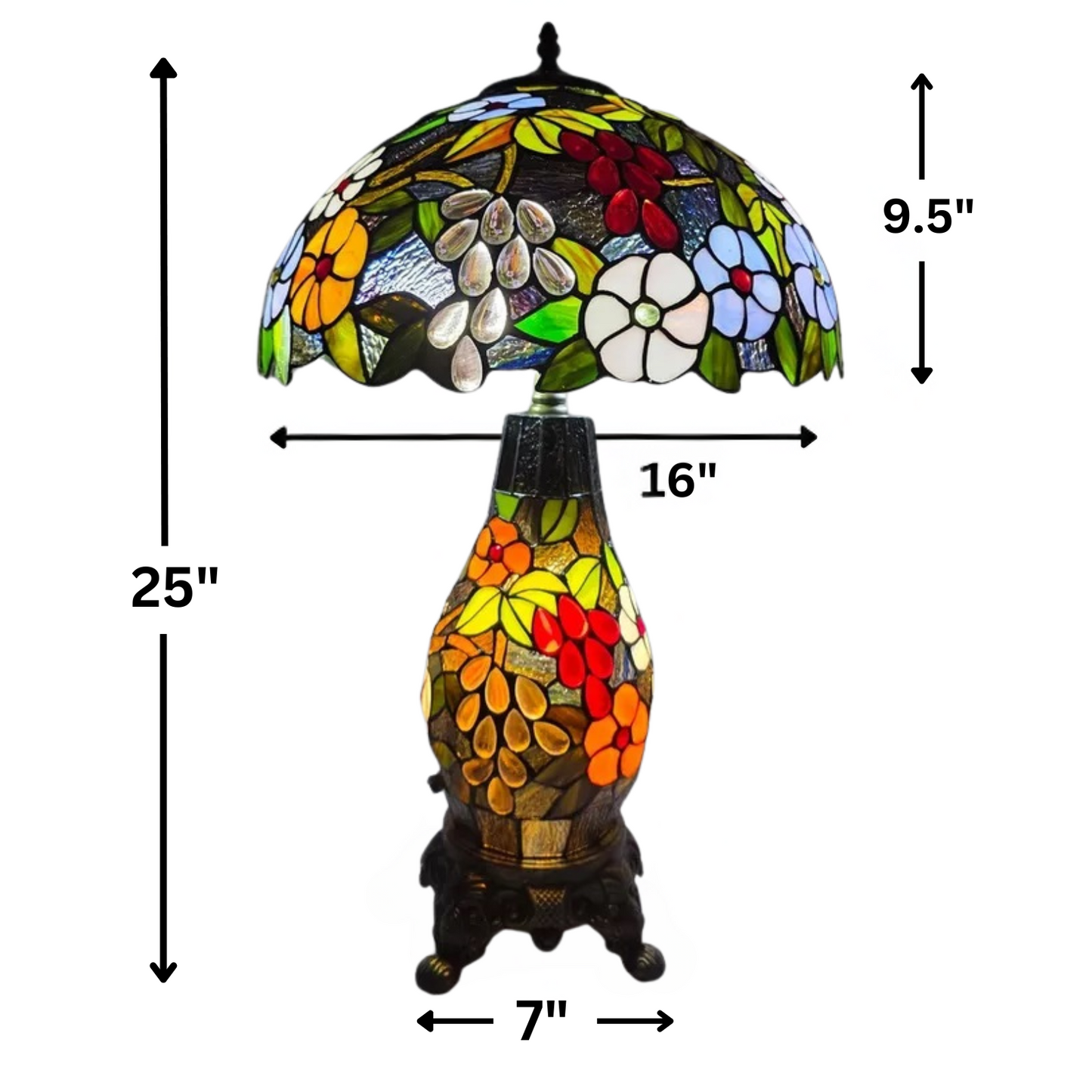 Flower Design Tiffany Style Cluster Table Lamp