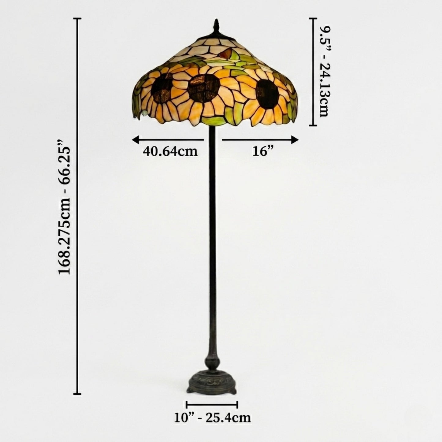 Sunflower Design Tiffany Style Foor Lamp