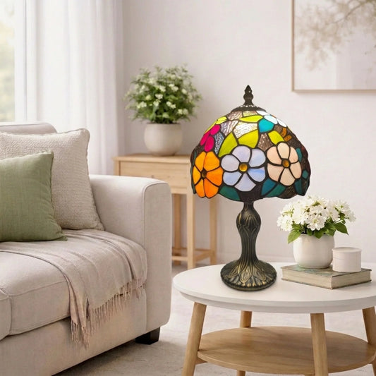 8 Inch Flower Design Tiffany Style Table Lamp