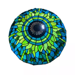 Green Color Tiffany Style 16 Inch Handmade Stained Glass Lamp Shade for Table/Pendant/Ceiling