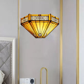 Tiffany Style Wall Lamp Handcrafted Stained Glass Uplighter Night Lamp