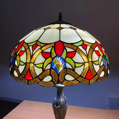 Tiffany Style 16 Inch Handmade Stained Glass Lamp Shade for Table/Pendant/Ceiling