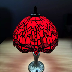 10 Inch Red Color Tiffany Style Lamp Shade For Table Lamp, Ceiling Light & Pendent