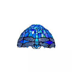 10 Inch Blue Color Handmade Stained Glass Lamp Shade for Table/Pendant/Ceiling