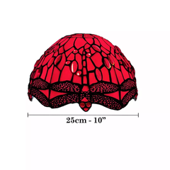 10 Inch Red Color Tiffany Style Lamp Shade For Table Lamp, Ceiling Light & Pendent