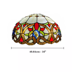 Tiffany Style 16 Inch Handmade Stained Glass Lamp Shade for Table/Pendant/Ceiling