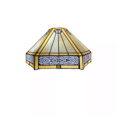 Yellow Hexagonal Tiffany Style 16 Inch Handmade Stained Glass Lamp Shade for Table/Pendant/Ceiling