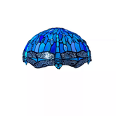 Blue Color Tiffany Style 16 Inch Handmade Stained Glass Lamp Shade for Table/Pendant/Ceiling