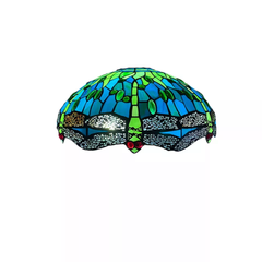 Green Color Tiffany Style 16 Inch Handmade Stained Glass Lamp Shade for Table/Pendant/Ceiling
