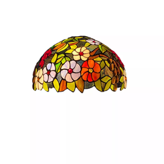 Flower Design Tiffany Style 16 Inch Handmade Stained Glass Lamp Shade for Table/Pendant/Ceiling