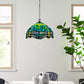 Green Dragonfly 10 inch Pendant Lamp Tiffany Style Stained Glass Shade