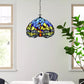 10 inch Blue & Yellow Antique Tiffany Style Pendant Lamp Dragonfly Stained Glass Shade