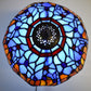 Vintage Tiffany Style Table Lamp Dragonfly Style 10 inch blue and orange Glass