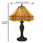 Yellow Hexagonal 16 Inch Tiffany Style Table Lamp Handcrafted Stained Glass Bedside Desk Lamp