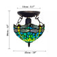 Green 10 inch Stained Glass Tiffany Dragonfly Style Ceiling Light