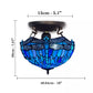 Ceiling Light Blue Dragonfly Tiffany Style 16-inch Stained Glass Shade UK