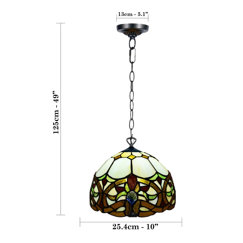 Handcrafted 10 inch Pendant Lamp Tiffany Style Stained Glass Shade