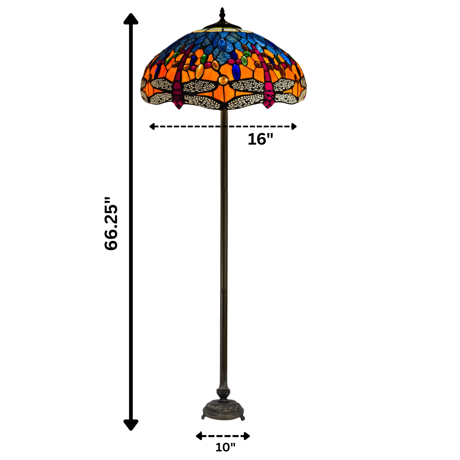 Multicolor Dragonfly Tiffany Style Floor Lamp