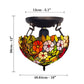 16 inch Tiffany Flower Style Ceiling Lamp Stained Glass Handcraft Shade