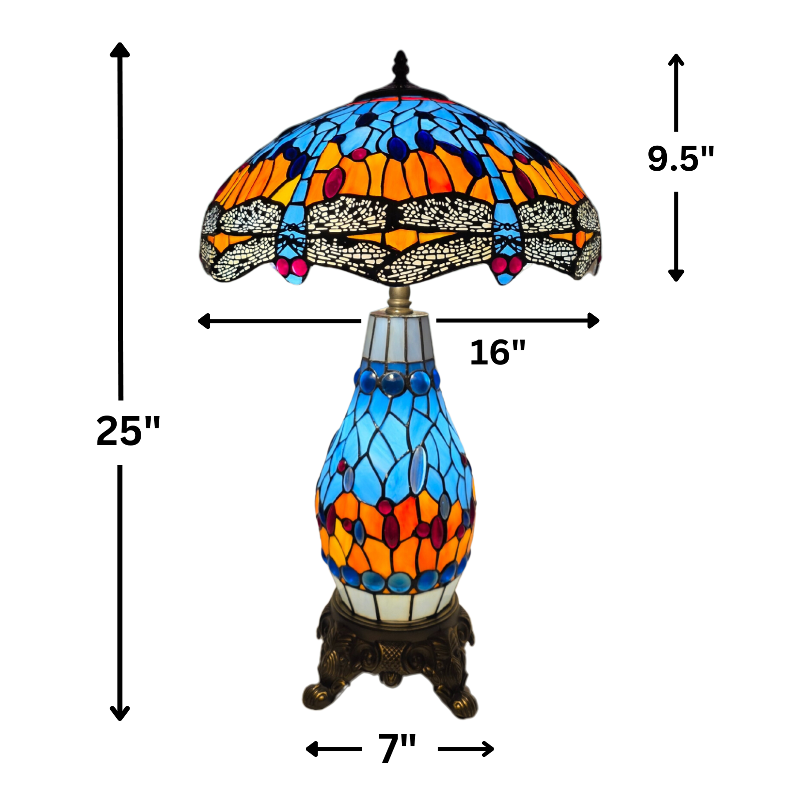 Tiffany Style Cluster Table Lamp For Home Decor Bedroom Glass Lamp