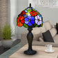 10 Inch Tiffany Style Table Lamp Flower Design Stained Glass Handcrafted Light Desk Lamps