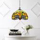 Dragonfly Tiffany Style Multicolor Pendant Lamp 10 inch Stained Glass Shade