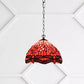 10 inch Tiffany Style Pendant Lamp Red Dragonfly Stained Glass Shade Handcrafted