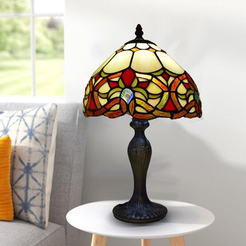 Tiffany Style Table Lamp Handcrafted Art Bedside Light Desk Lamps Stained Glass