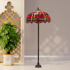 Red dragonfly design Tiffany Style Standard Lamp