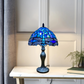 Blue Dragonfly Stained Glass Tiffany Style Table Lamp