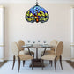10 inch Blue & Yellow Antique Tiffany Style Pendant Lamp Dragonfly Stained Glass Shade