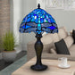 Blue Dragonfly Stained Glass Tiffany Style Table Lamp
