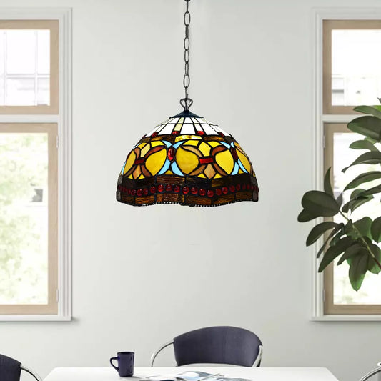 10 Inch  Multicolored Stained Glass Tiffany Style Pendant Lamp for Home Decoration