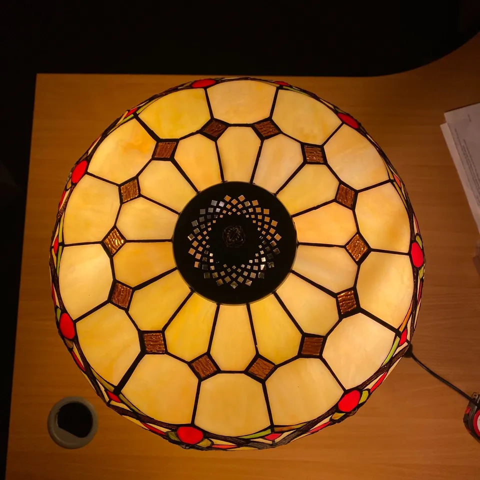 16 Inch Table Lamp Tiffany Style Stained Glass Multicolor