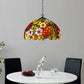 16 Inch Flowered Design Tiffany Style Stained Glass Pendent Light