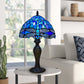 Blue Dragonfly Stained Glass Tiffany Style Table Lamp