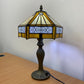 Tiffany Style Table Lamp Yellow Hexagon Handcrafted Multicolor Stained Glass UK