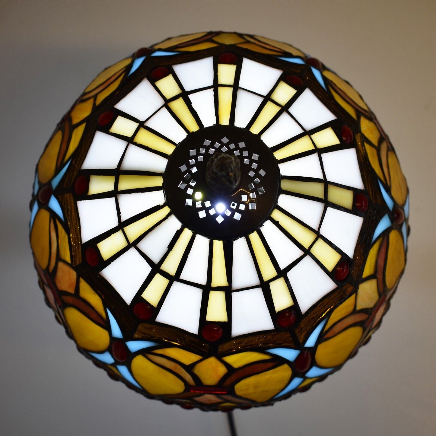 10 Inch Tiffany Style Handmade Stained Glass Table Lamp Multicolor