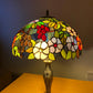 16 Inch Flower Design Tiffany Style Table Lamp Handcrafted Stained Glass Shade