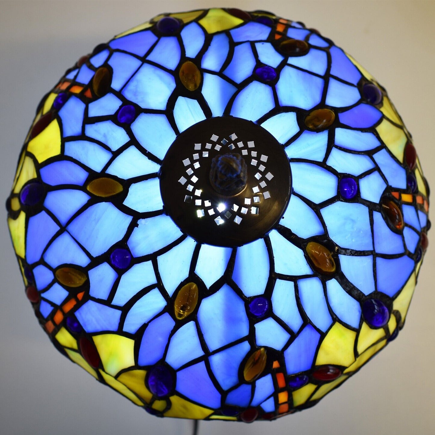 Tiffany Table Lamp Dragonfly Style Handmade 10 inch Stained Glass Multicolor UK