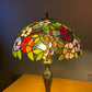 16 Inch Flower Design Tiffany Style Table Lamp Handcrafted Stained Glass Shade