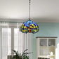 10 inch Blue & Yellow Antique Tiffany Style Pendant Lamp Dragonfly Stained Glass Shade