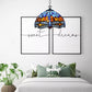 Blue & Orange Tiffany Style Pendant Lamp Dragonfly 10 inch Handmade Stained Glass